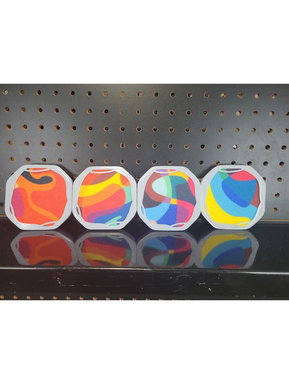 Colorful Absorbent Drink Coaster Set of 4 - Vibrant & Fun!